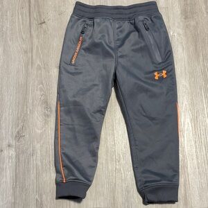 Under Armour Kids Charcoal Joggers with Bright Orange Details